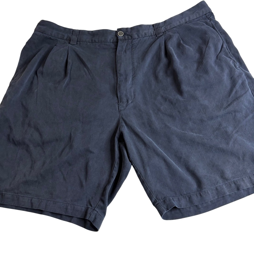Tommy Bahama Silk Shorts Pleated Golf Casual Black Size 40